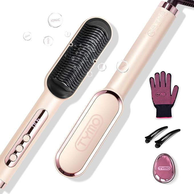 TYMO Ring Plus Ionic Hair Straightener Brush - Straightening Comb with Negative Ions for Women, T... | Amazon (US)