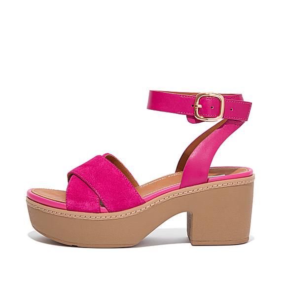 Suede-Mix Ankle-Strap Platform Sandals | FitFlop (US)