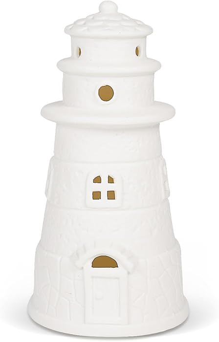 White Ceramic Lighthouse Statue Lamp - Light House Book Shelf Decor Aesthetic,Beach Themed Room D... | Amazon (US)