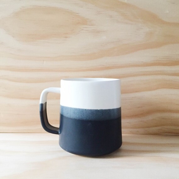 Modern Handmade Ceramic Coffee Mug Danish Design Style in Black & White | Etsy (US)