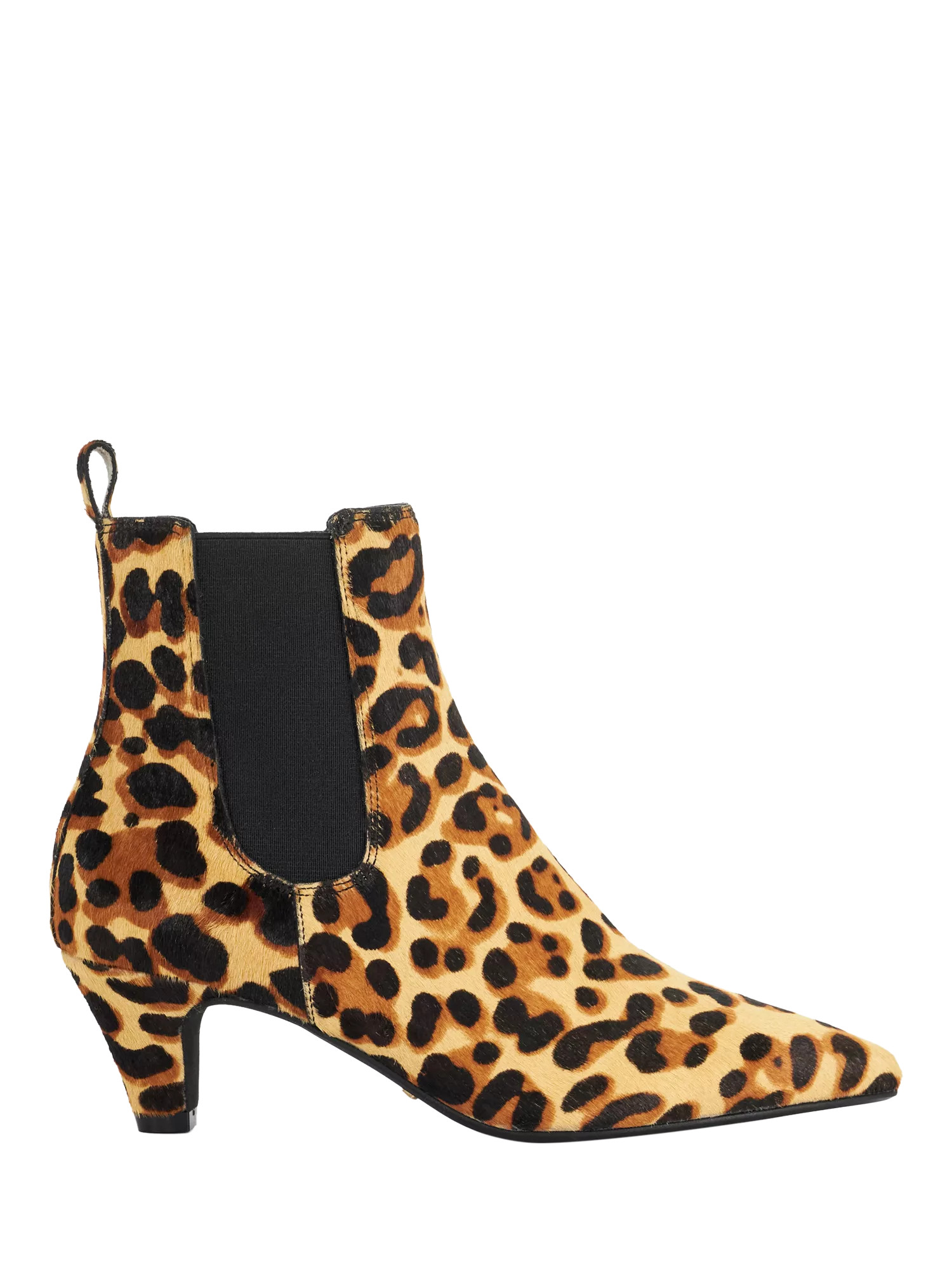 Dune Obvious Pony Leopard Pointed Ankle Boots, Brown/Multi | John Lewis (UK)