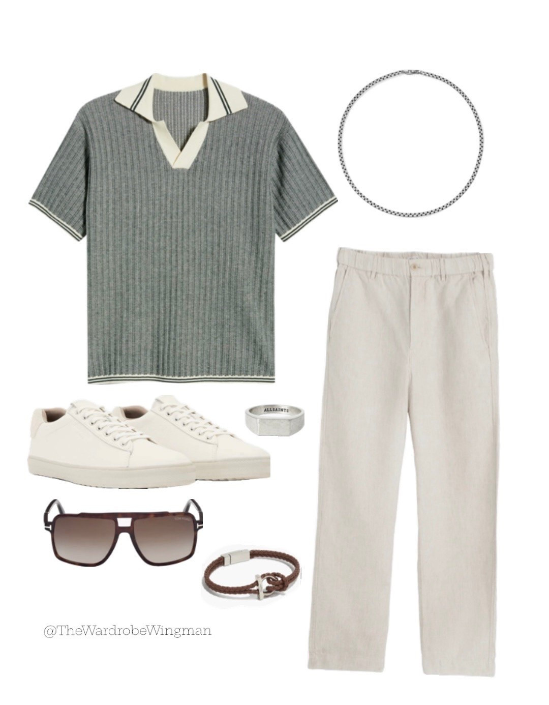 She’d say yes to this outfit before you even asked. Grey ribbed polo, cream trousers, white sneakers and the accessories to seal the deal. No girlfriend needed — shop the full look below 👇
#MensStyle #MensFashion #MensOutfitIdeas #SmartCasualMen #MensOOTD #OutfitInspo #MenStyleGuide #SummerOutfitMen #MensAccessories #TheWardrobeWingman

#LTKWorkwear #LTKMens #LTKSeasonal