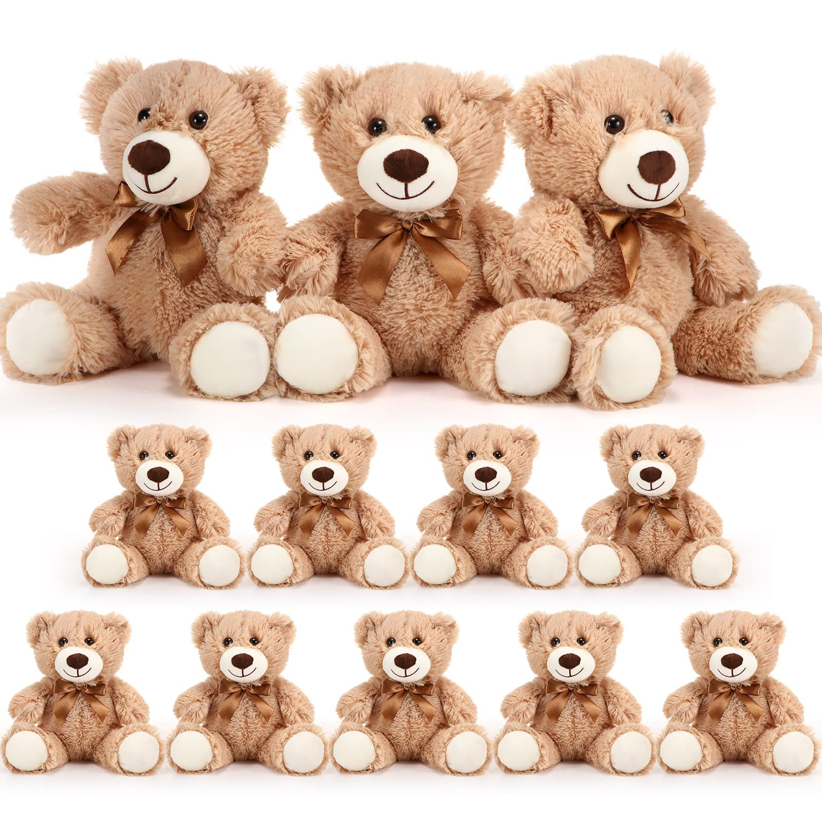 HyDren 12 Pieces Valentine‘s Day Bears Stuffed Animals Soft Plush Toy Bears for Birthday Party ... | Amazon (US)