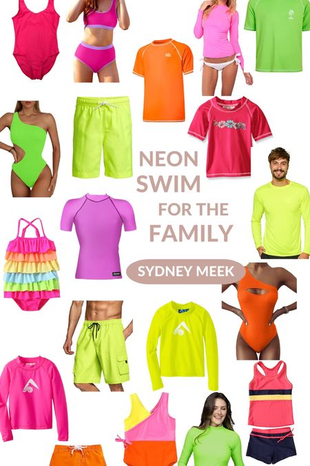 Neon swimwear for the whole family to stay safe and visible in the water at the beach, lake or pool! 🩱👙🩳🩲

#LTKswim #LTKbaby #LTKfamily