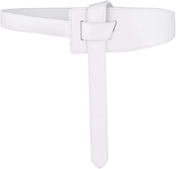 ALAIX Women's Leather Belt Dress Belt for Jeans Jumpsuit Coat Fashion Tie a Knot Genuine Leather ... | Amazon (US)