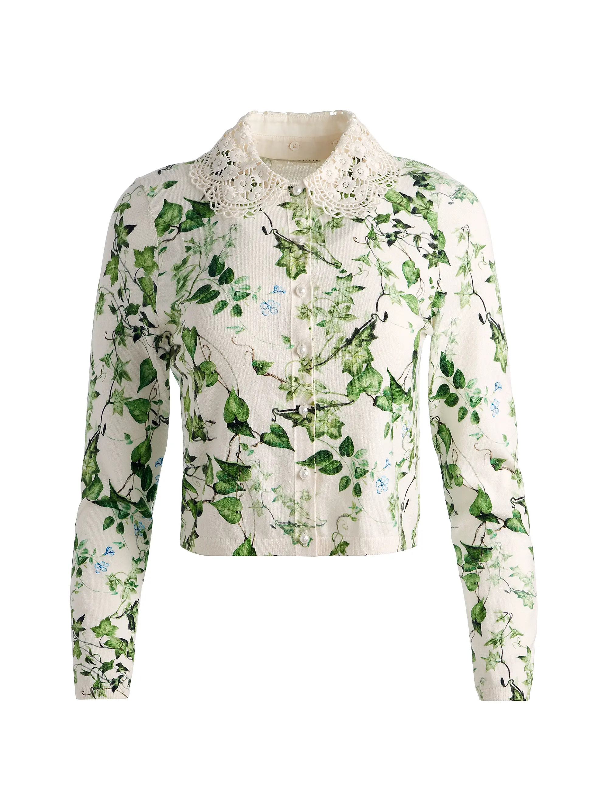 Alice + Olivia Carson Lace Collar Cardigan | Saks Fifth Avenue | Saks Fifth Avenue