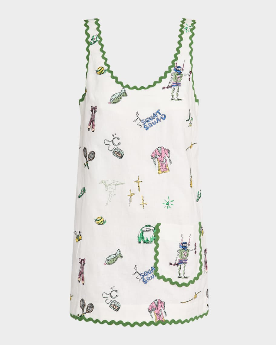 ALEMAIS Play Embroidered Mini Dress | Neiman Marcus