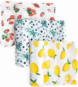Little Unicorn – Berry Lemonade Cotton Muslin Swaddle Blanket Set | Set of 3 | 100% Cotton | Su... | Amazon (US)
