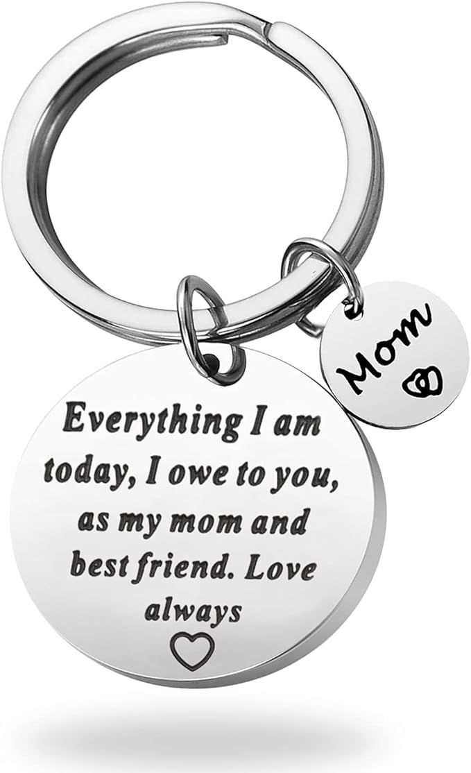 Mother Day Keychain,Mom Birthday Gifts from Daughter Keychain-As My Mom and Best Friend,Love Alwa... | Amazon (US)