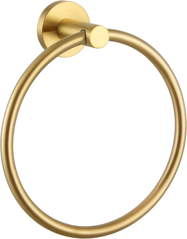 APLusee Brushed Gold Towel Ring, 7-1/16 in (180mm) Ring Diameter, Hand Towel Holder Stainless Ste... | Amazon (US)