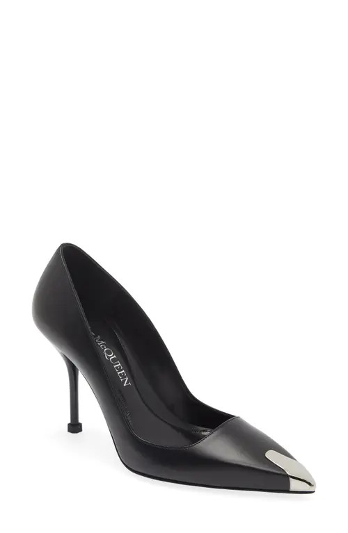 Alexander McQueen Punk Pointed Toe Pump in Black at Nordstrom, Size 11Us | Nordstrom