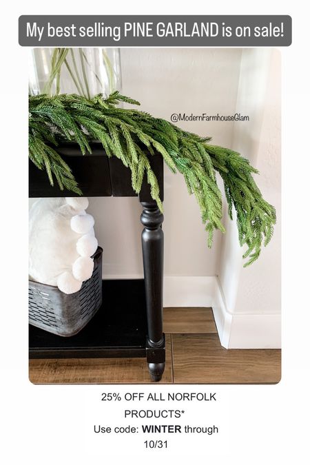 My best selling pine garland and wreath are on sale. Code WINTER 

#LTKhome #LTKHoliday #LTKsalealert