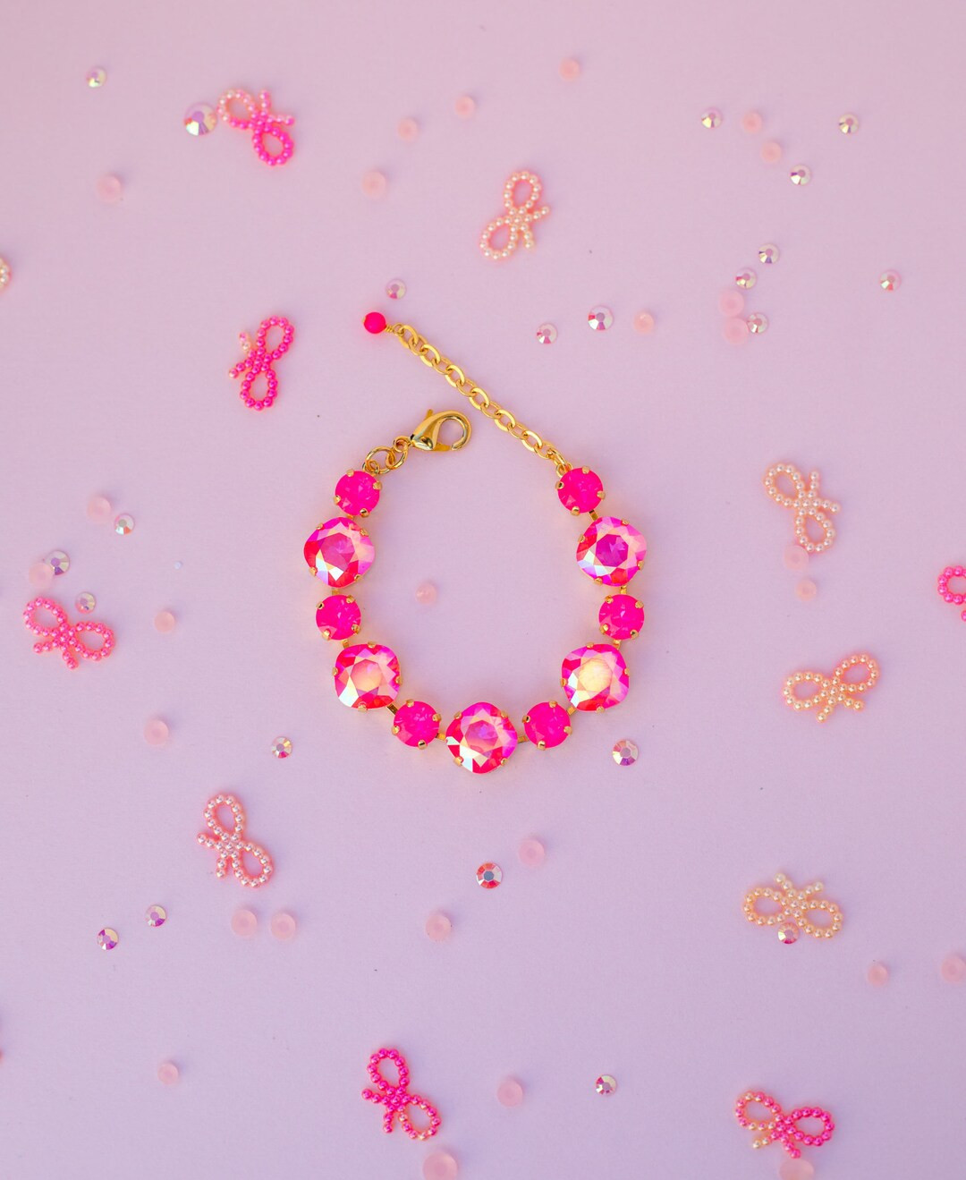 12/8mm Electric Pink AB Cushion Cut / Electric Pink Twinkle Choose Setting Color - Etsy | Etsy (US)