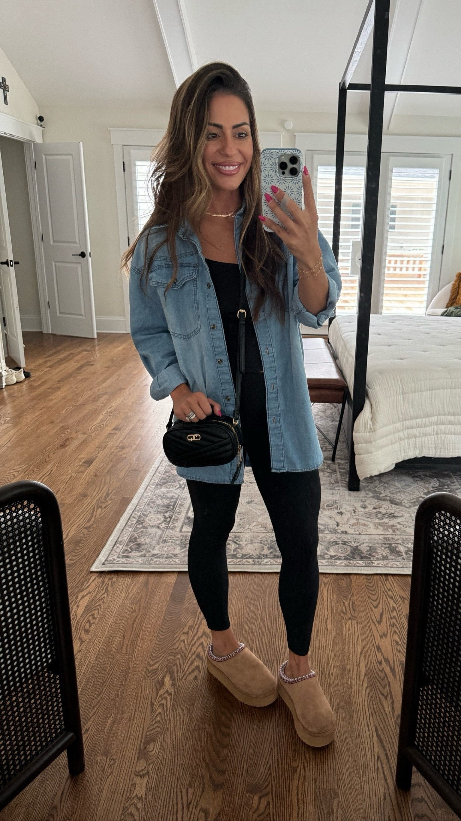easy and simple!! wearing a size small in this oversized shirt- could’ve done an XS however it does cover the booty!! also def size up one in the shoes!

fall fashion, denim shirt, chambray shirt, leggings, Walmart fashion, tank top, clogs, house shoes, crossbody bag, finds under $50, Lauren Mulloy 

#LTKFindsUnder50 #LTKSeasonal #LTKStyleTip