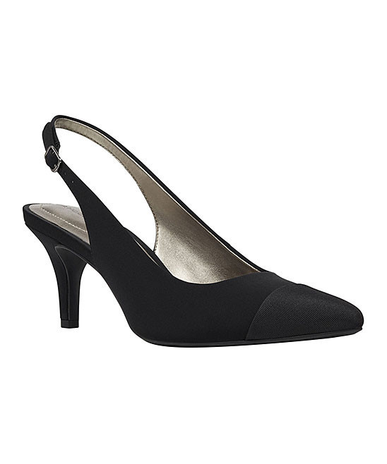 Bandolino Women's Pumps BLMFB - Black Contrast Toe Slingback Pump - Women | Zulily