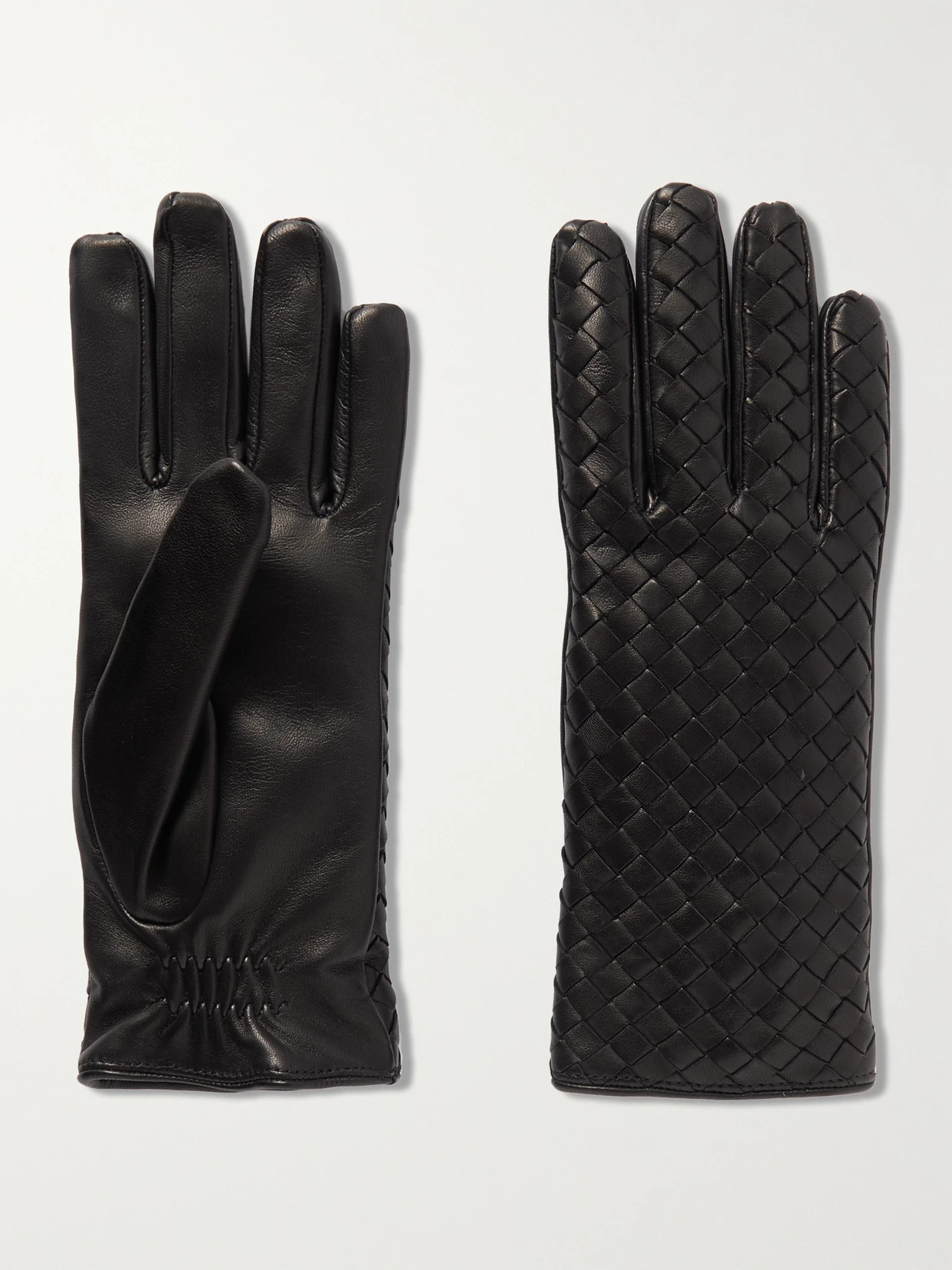 Bottega Veneta - Intrecciato Leather Gloves - Black | NET-A-PORTER (UK & EU)