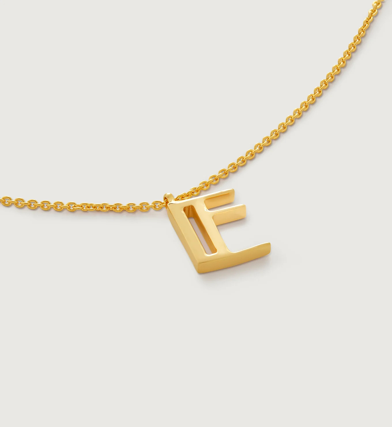 Initial E Necklace Adjustable 41-46cm/16-18' | Monica Vinader (US)