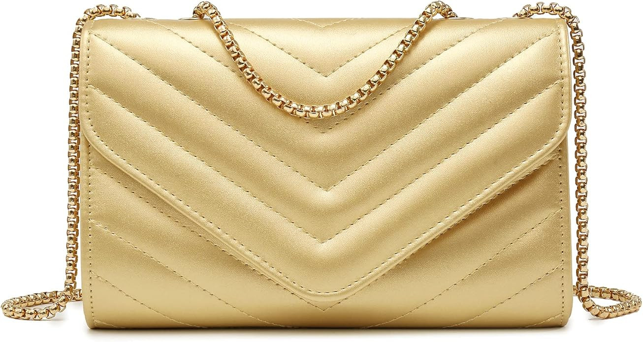 Dasein Women Small Quilted Crossbody Bags Stylish Designer Evening Bag Clutch Purses and Handbags wi | Amazon (US)