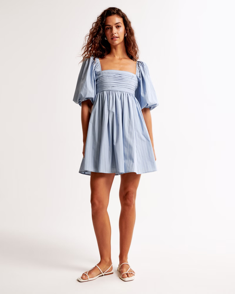 Emerson Poplin Puff Sleeve Mini Dress | Abercrombie & Fitch (US)