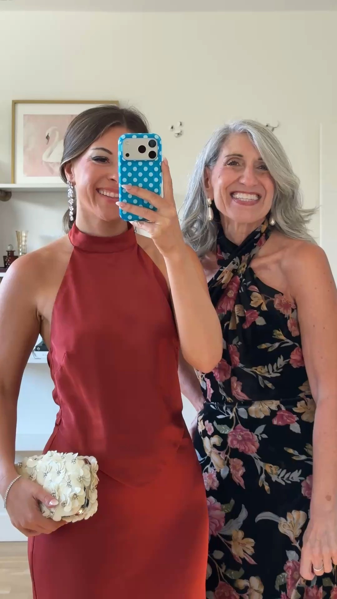 rust red satin halter gown with an open back and a fitted skirt, black halter gown with a crossover neckline and a pink and orange floral print mom and me wedding guest and mother of the bride dresses 💍

revolve: tulip
astr: emerson20
lulus: emerson20 (first purchase) 

I’m 5’4” and wear a size small/2 
xs in the briella fit and flare 

mom is 5’4” and wears a medium/6

fall wedding guest dresses, wedding guest dresses, cocktail dresses, semi-formal dresses, black tie wedding guest dresses, destination wedding guest dresses, garden party dresses, wedding guest outfit ideas, mom & me outfits, mom & me dresses, matching outfits, mother daughter outfits, family photo outfits, wedding guest dresses, mother of the bride, mother of the groom, wedding guest outfit ideas

#LTKSeasonal #LTKootd #LTKWedding