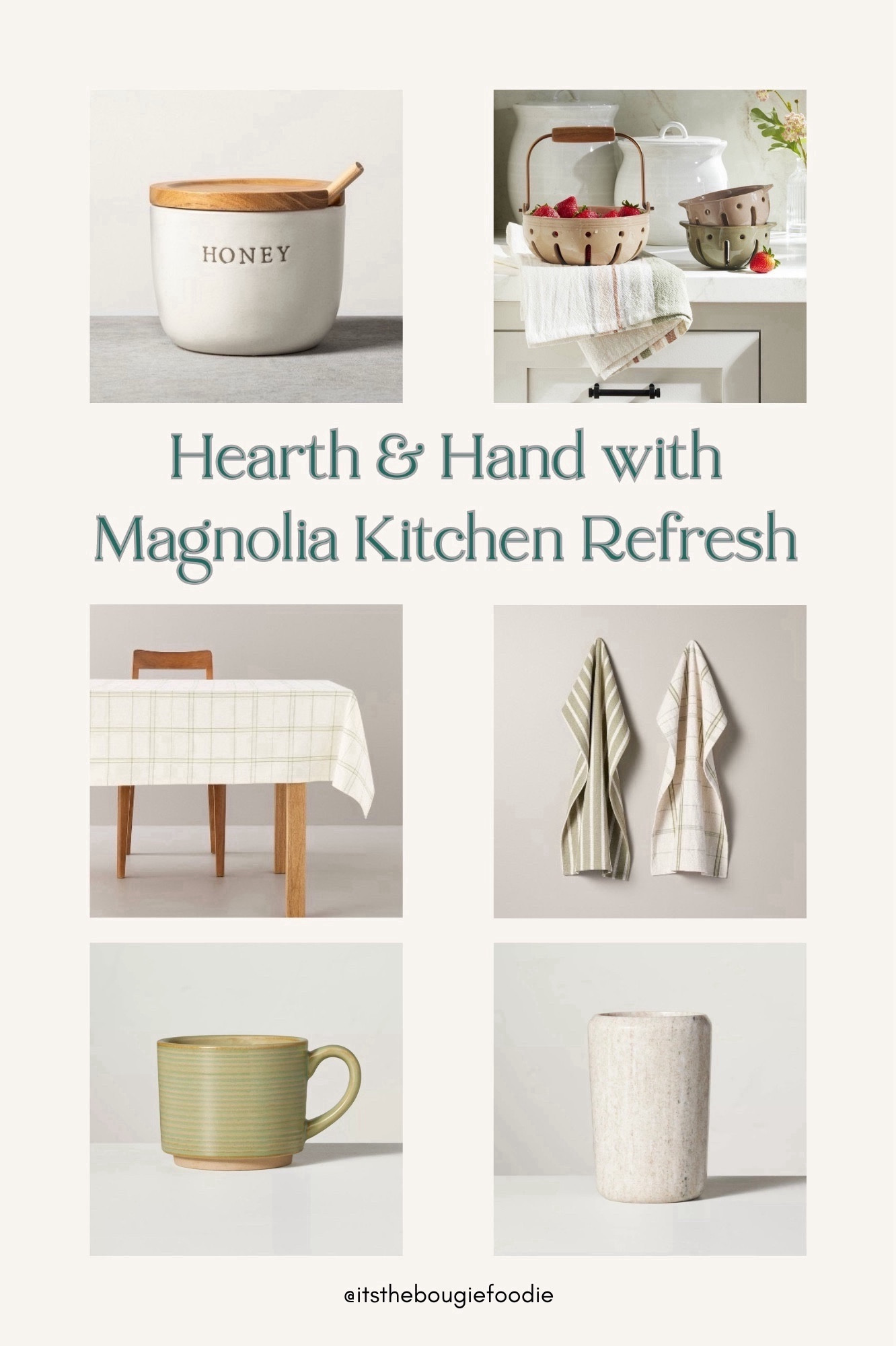Refresh your kitchen with these soft peach, cream, and green tones by Hearth & Hand by Magnolia at Target.

Mix modern rustic pieces in stoneware, marble, and linen like mugs, crocks, berry bowls, honey pot, tablecloths, towels, trays, coasters, utensil holders, and salt and pepper cellar.

#LTKhome #LTKfindsunder50 #LTKSeasonal