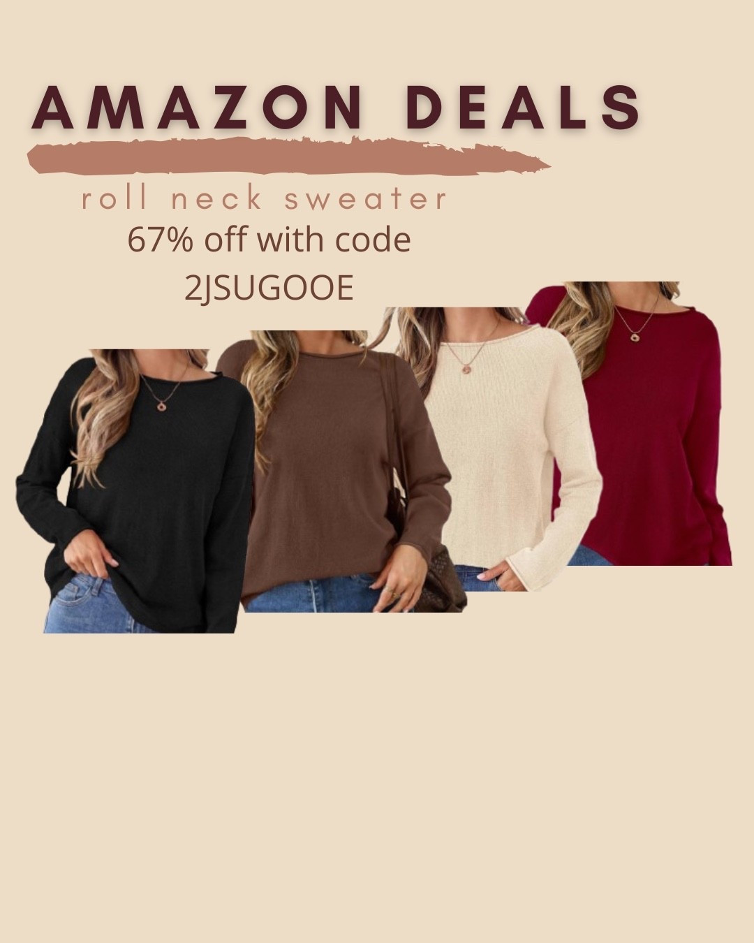 $10 ends 9/16

Amazon fashion
Amazon deals
Roll neck sweater
Fall fashion

#LTKSaleAlert