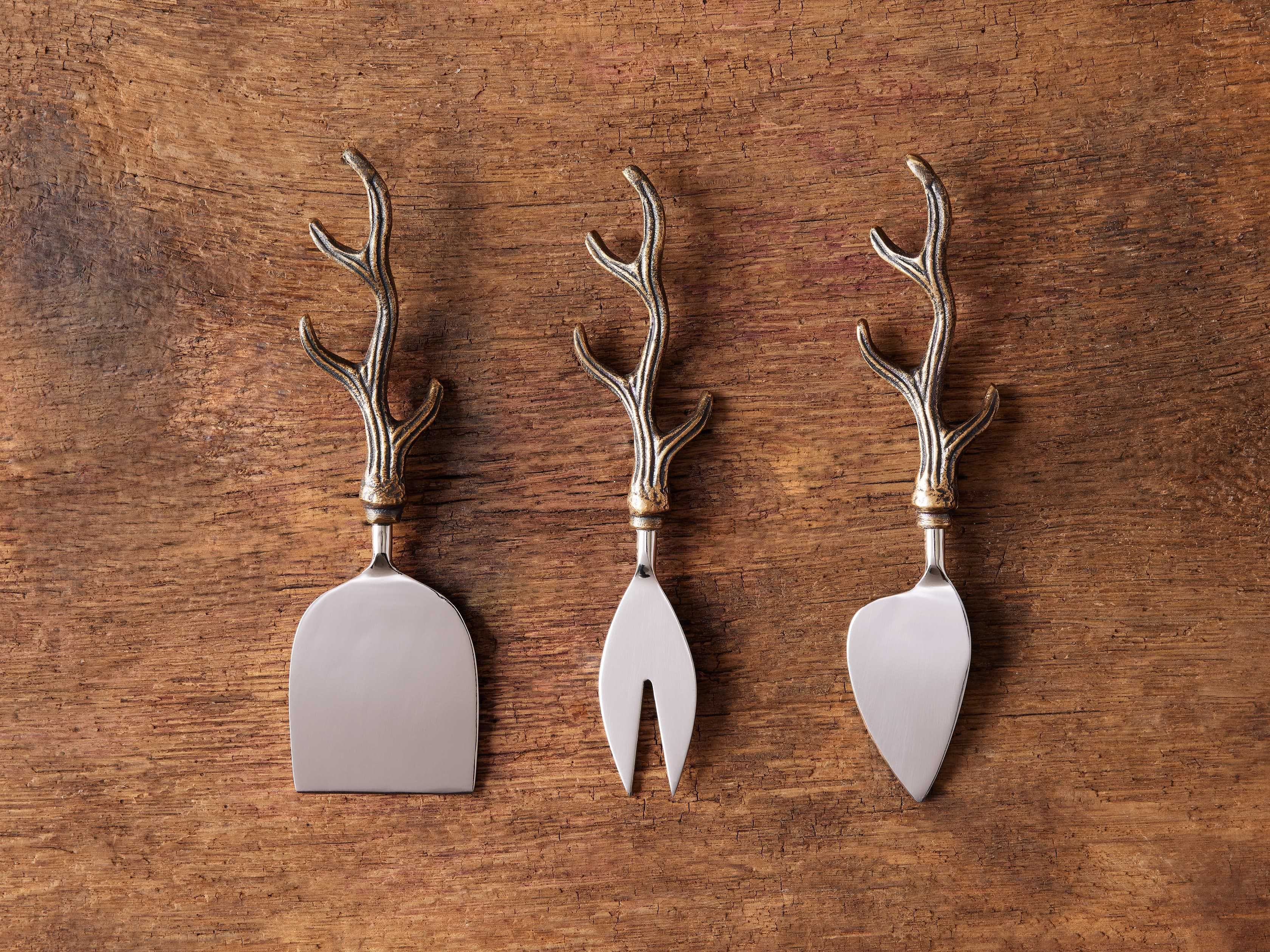 Antler Cheese Knives (Set of 3) | Arhaus