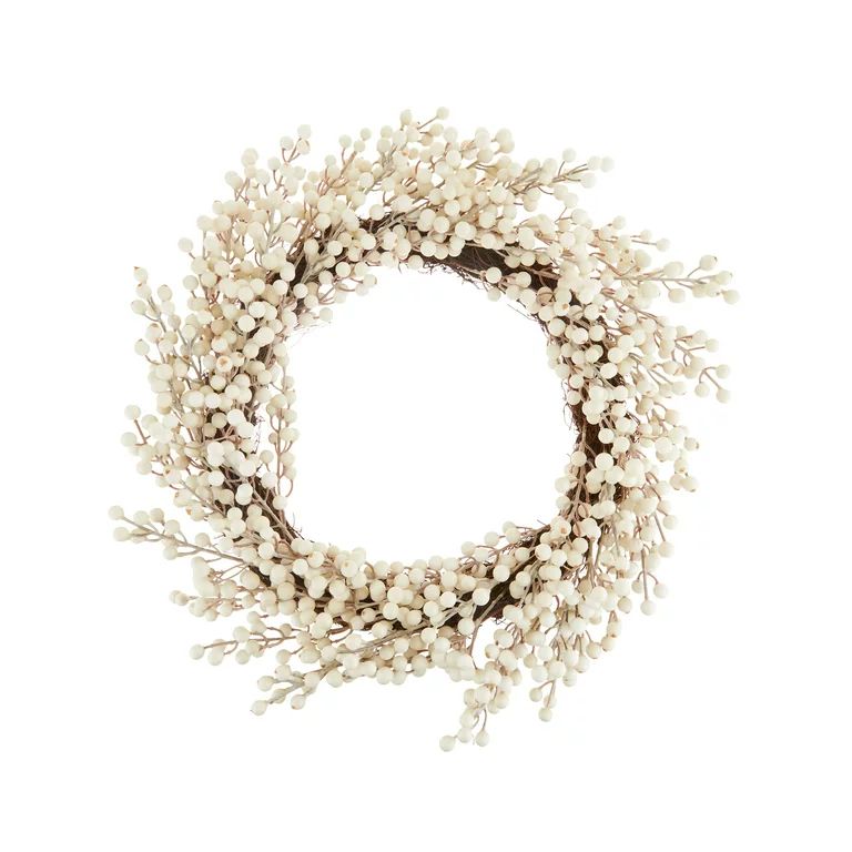 White Ilex Berry Artificial Christmas Wreath, 24 in x 24 in, by Holiday Time | Walmart (US)