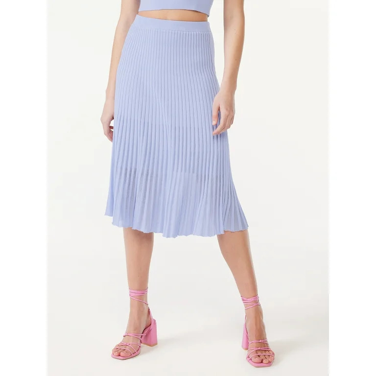 Scoop Women's Stripe Knit Midi Skirt, Sizes XS-XXL | Walmart (US)