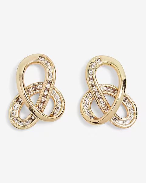 Rhinestone Open Knot Stud Earrings | Express