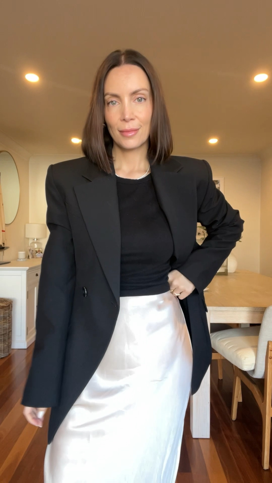 Silk skirt with black blazer office outfit 

#LTKspring #LTKworkwear #LTKaustralia