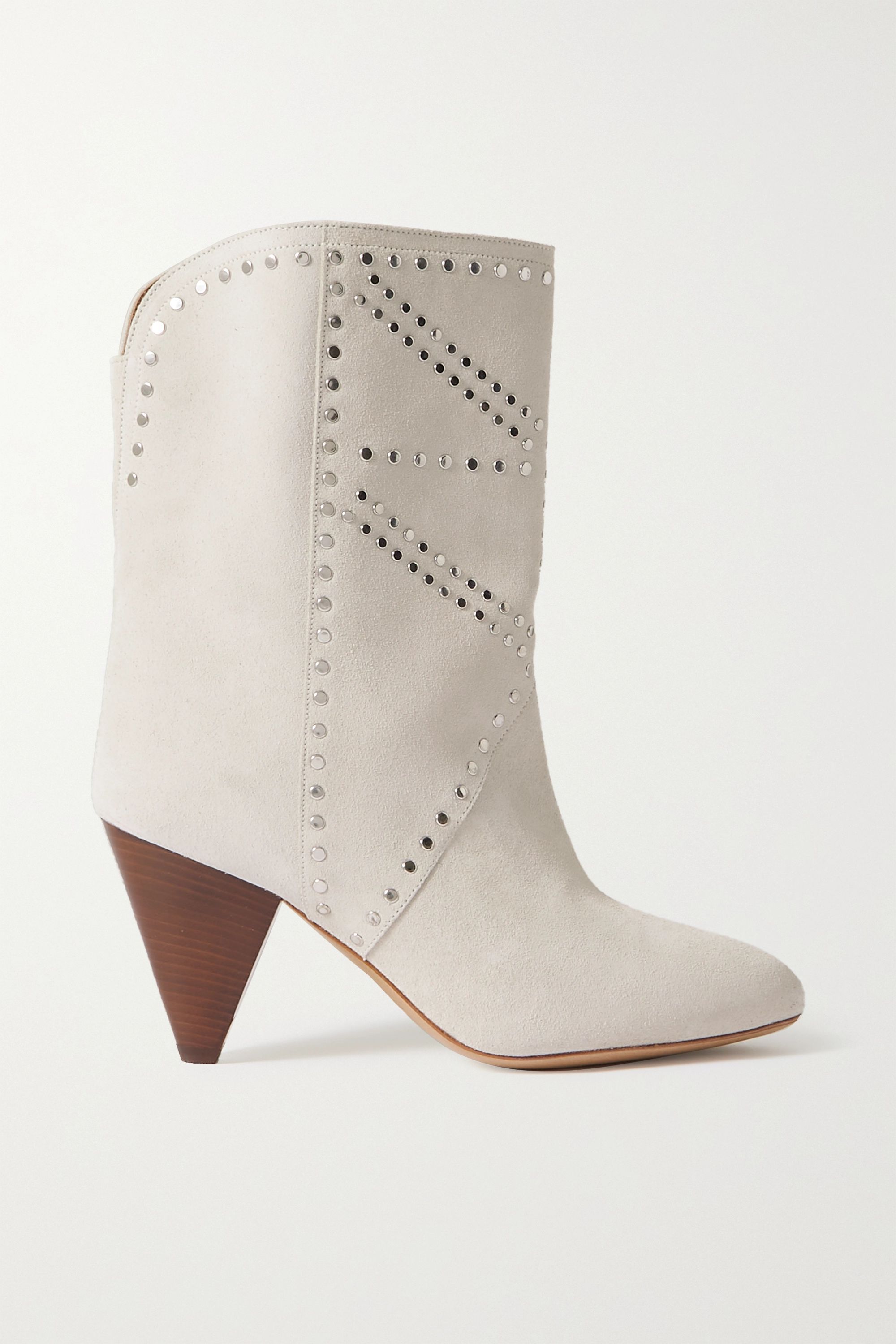 Off-white Deezia studded suede ankle boots | ISABEL MARANT | NET-A-PORTER | NET-A-PORTER (US)