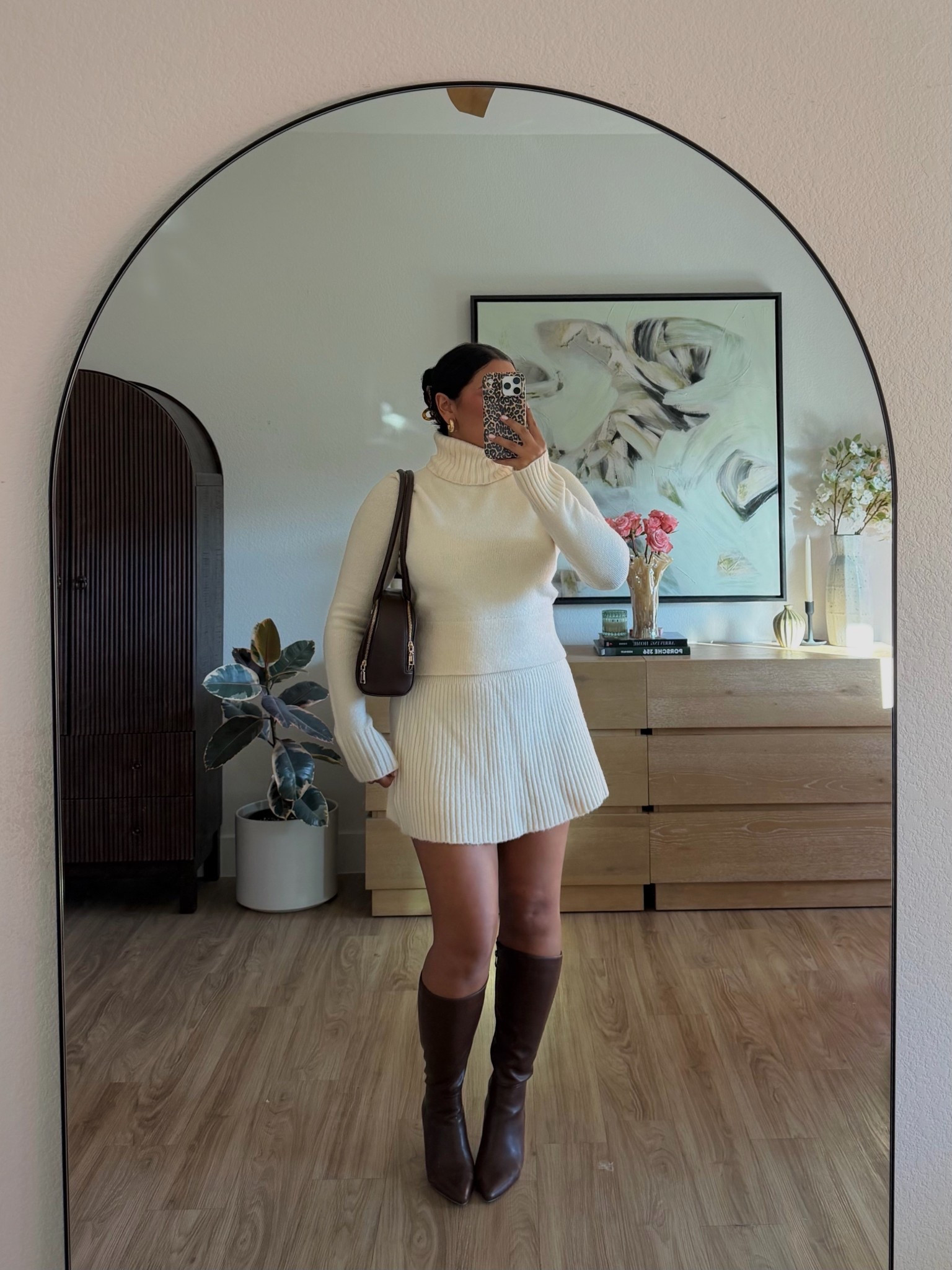 easy winter outfit inspo🤍 would look so cute w/ tights & a trench coat on top (set is from Naked Wardrobe can’t link but will be in my ShopMy) 