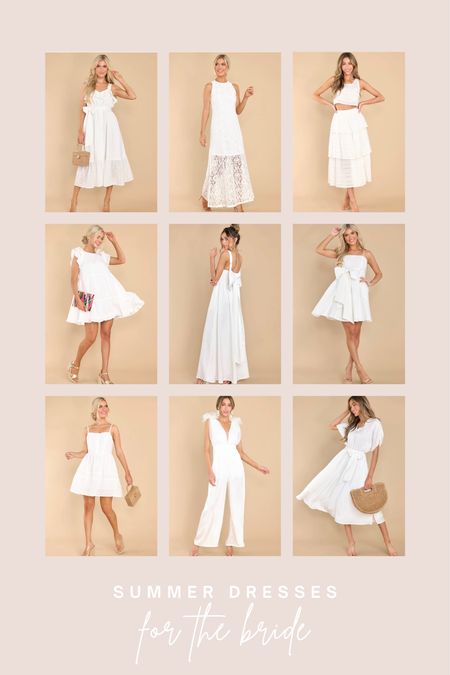 White summer dresses for the bride 🤍

Wedding | wedding look | bridal dresses | white outfit | Red Dress Boutique | what to wear to wedding events | wedding looks | outfit for brides | bride to be | wedding season | rehearsal dinner | bridal shower | bachelorette party | party dress | Memorial Day | Summer Dresses | White Dress 



#LTKwedding #LTKSeasonal #LTKstyletip