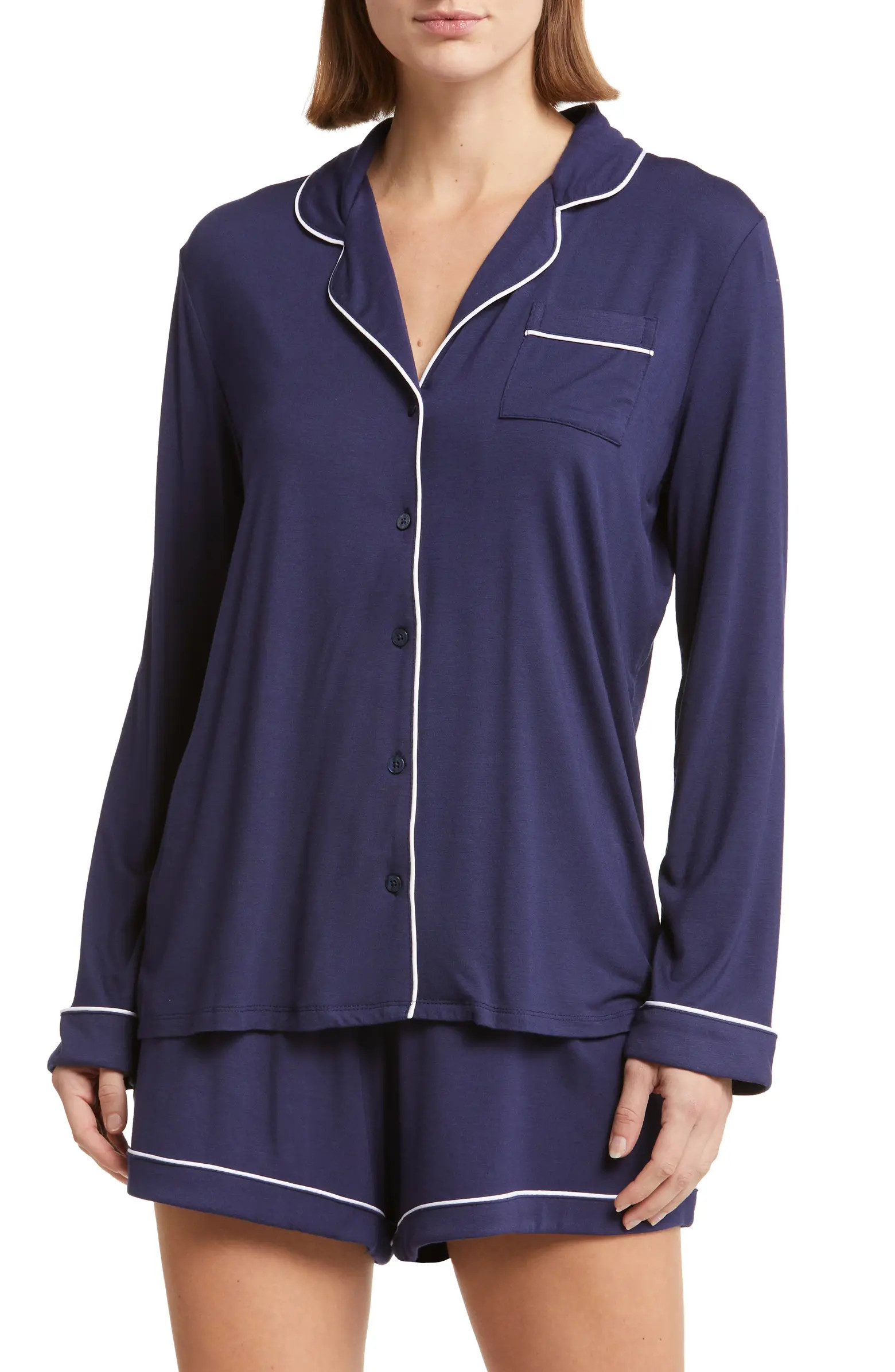 Moonlight Long Sleeve Stretch Modal Short Pajamas | Nordstrom