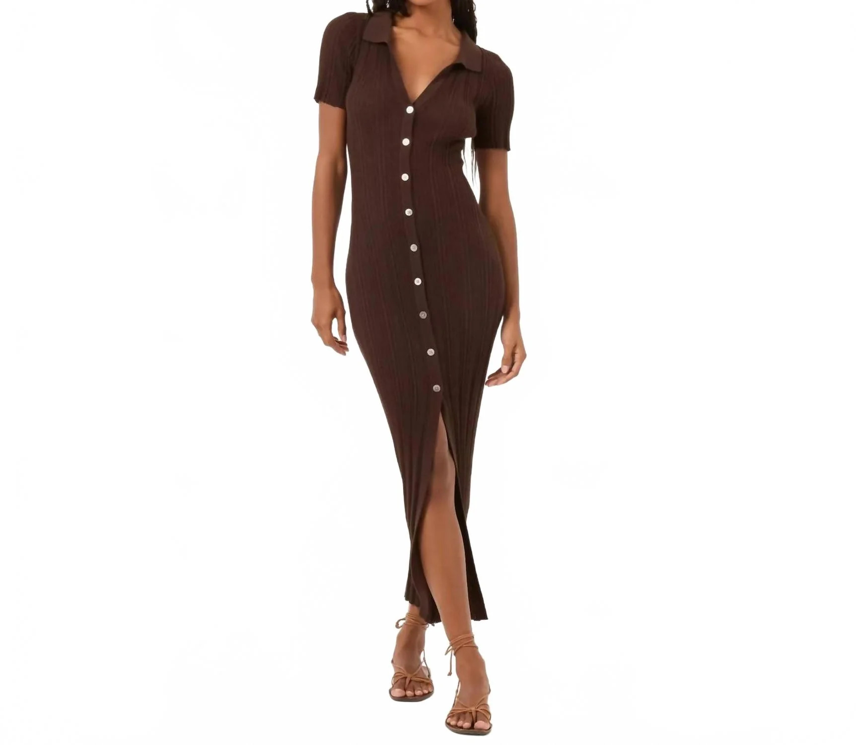 Undertow Maxi Dress In Espresso Bean | Shop Simon