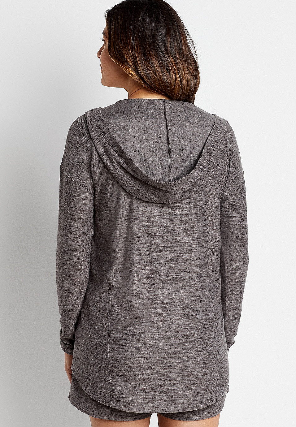 Gray Hooded Lounge Cardigan | Maurices