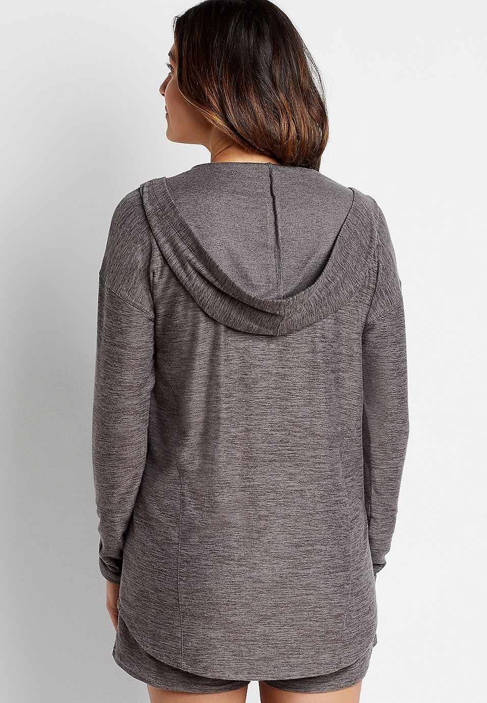 Gray Hooded Lounge Cardigan | Maurices