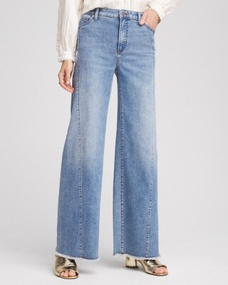 High-Rise Wide-Leg Frayed Jeans | Chico's