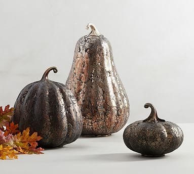 Handcrafted Antiqued Glass Mosaic Pumpkins | Pottery Barn (US)
