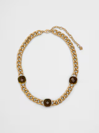 3 Stone Faceted Statement Necklace | Banana Republic Factory
