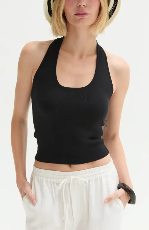 CRESCENT Halter Knit Top in Black at Nordstrom, Size Small | Nordstrom