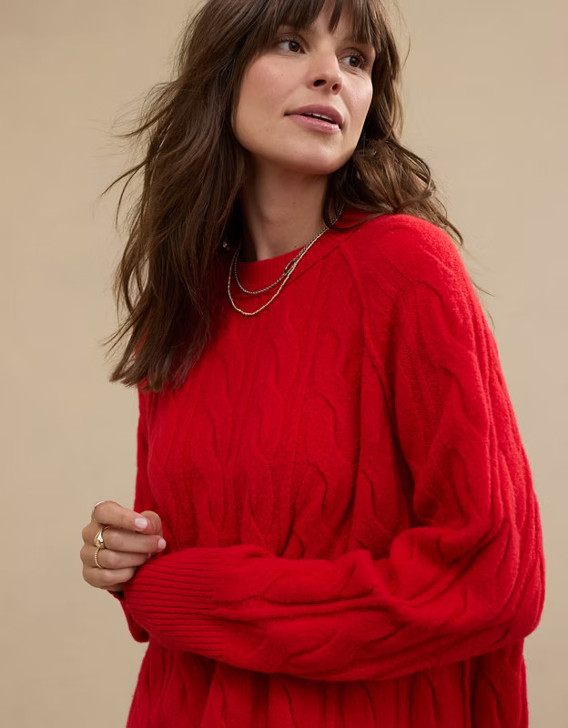 Aerie unREAL Cable Crew Sweater | American Eagle Outfitters (US & CA)
