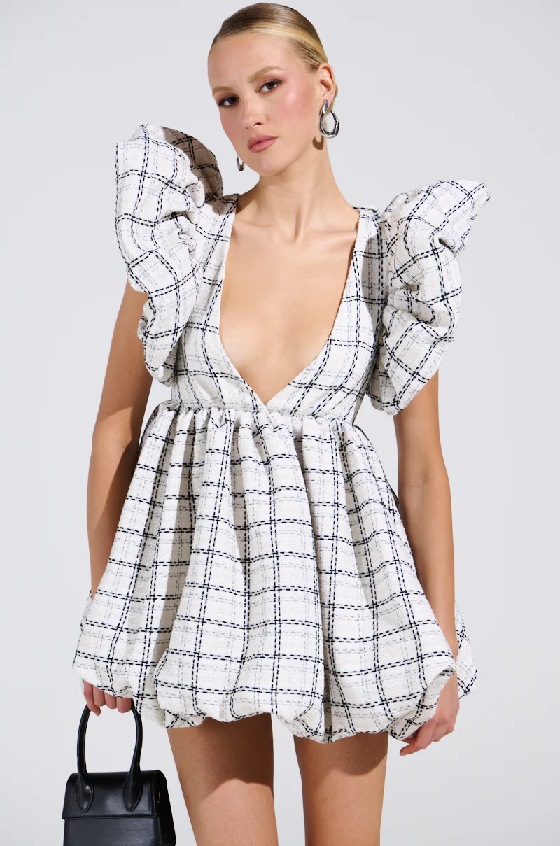 THAT GIRL TWEED MINI DRESS | AKIRA