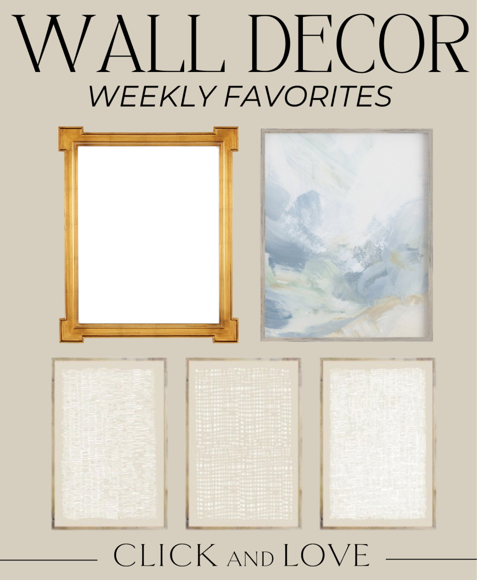 Wall decor favorites from the week! I love this neutral abstract art 🤍

Wall decor, framed art, abstract art, mirror, accent decor, neutral art, budget friendly decor, art finds, Etsy, under 50 art, Ballard designs, accent mirror, gold mirror, home decor, bedroom, foyer, entryway, hallway, living room, dining room, bathroom, modern home decor, traditional home decor

#LTKhome #LTKstyletip #LTKunder50