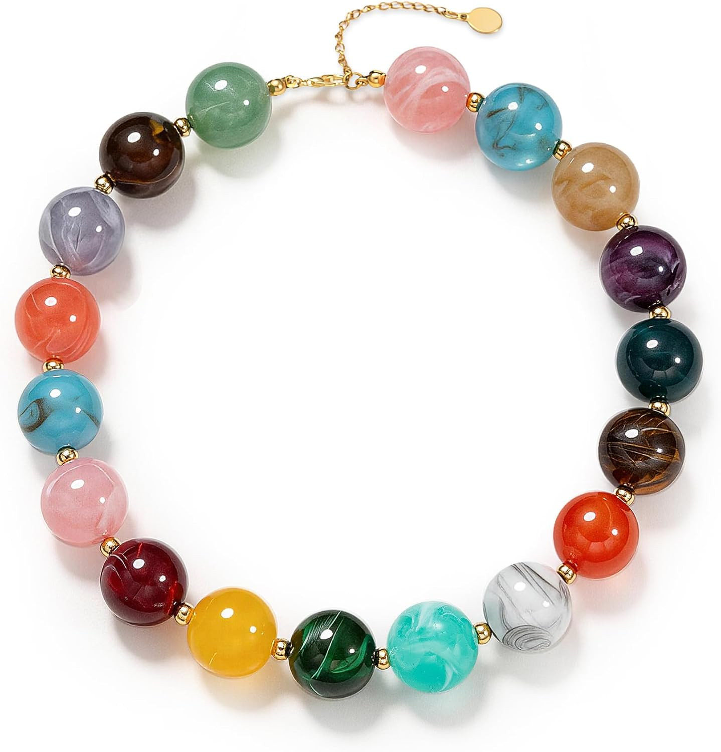 Chunky Beaded Starfish Shell Necklace for Women Colorful Boho Summer Chain Choker Beach Necklace with Acrylic Beads Trendy Chunky Jewelry Gifts | Amazon (US)