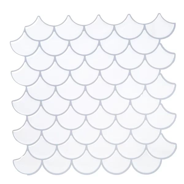 10" x 10" PVC Peel & Stick Mosaic Tile in Scallop White | Wayfair North America