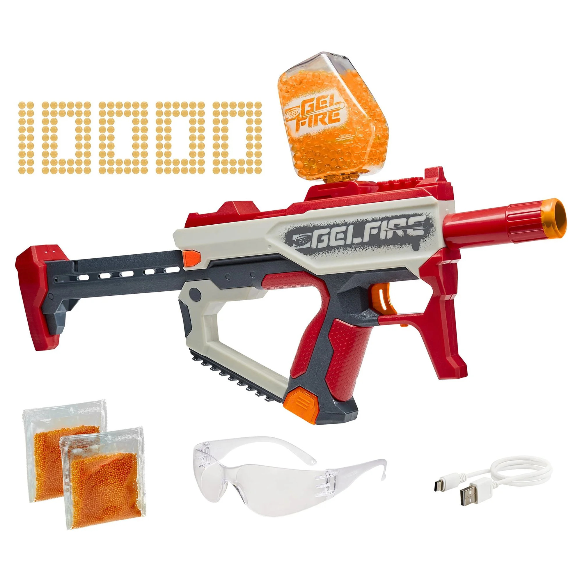 Nerf Pro Gelfire Mythic Blaster, 10,000 Gelfire Rounds, Hopper, Rechargeable Battery, Eyewear | Walmart (US)