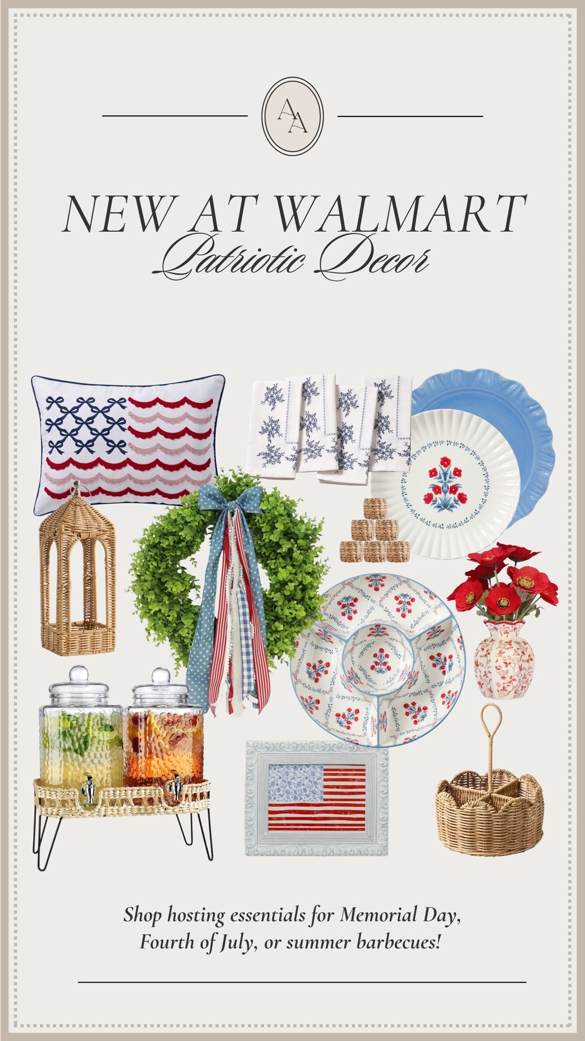 New patriotic hosting essentials at Walmart incase you’re hosting for this Memorial Day weekend, Fourth of July, summer barbecues, etc! Shop tablescape, serveware, decor & more!

#LTKHome #LTKSeasonal #LTKmomlife