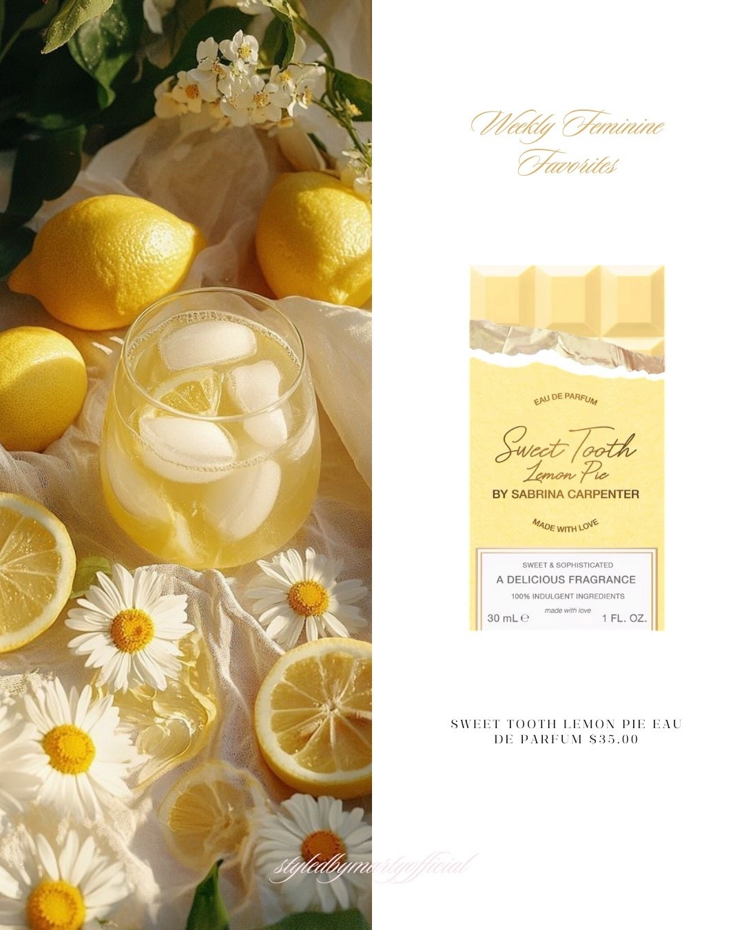 Weekly Feminine Favorite: sweet tooth lemon pie eau de parfum🍋


Feminine aesthetic, feminine energy, girly style, new arrivals, new perfume, lemon perfume, spring perfum

#LTKBeauty #LTKFindsUnder50 #LTKU